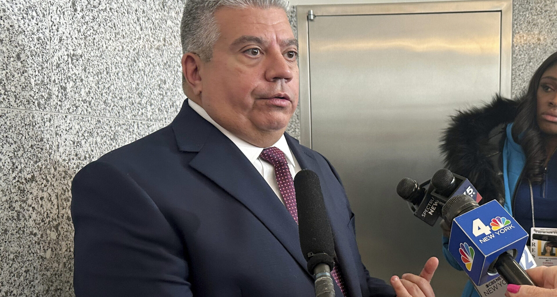Brooklyn District Attorney Eric Gonzalez speaks to the media in the Brooklyn borough of New York. Photo: Jennifer Peltz/AP