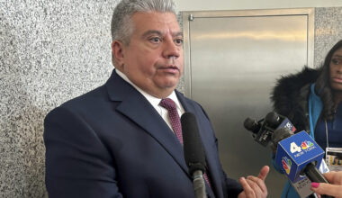 Brooklyn District Attorney Eric Gonzalez speaks to the media in the Brooklyn borough of New York. Photo: Jennifer Peltz/AP