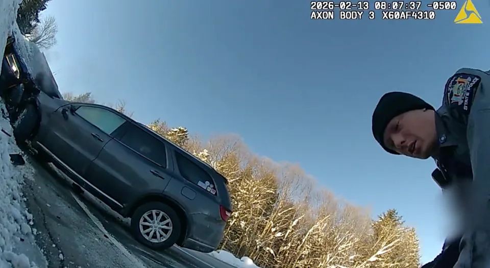 A vehicle crashed into a New York State Police trooper and cruiser in Duane, NY.