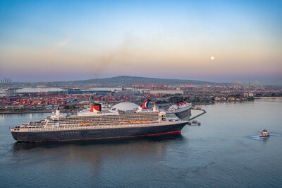 Cunard's Flagship Queen Mary 2 Reunites with Her Legendary Namesake, The Queen Mary for the First Time in 20 Years