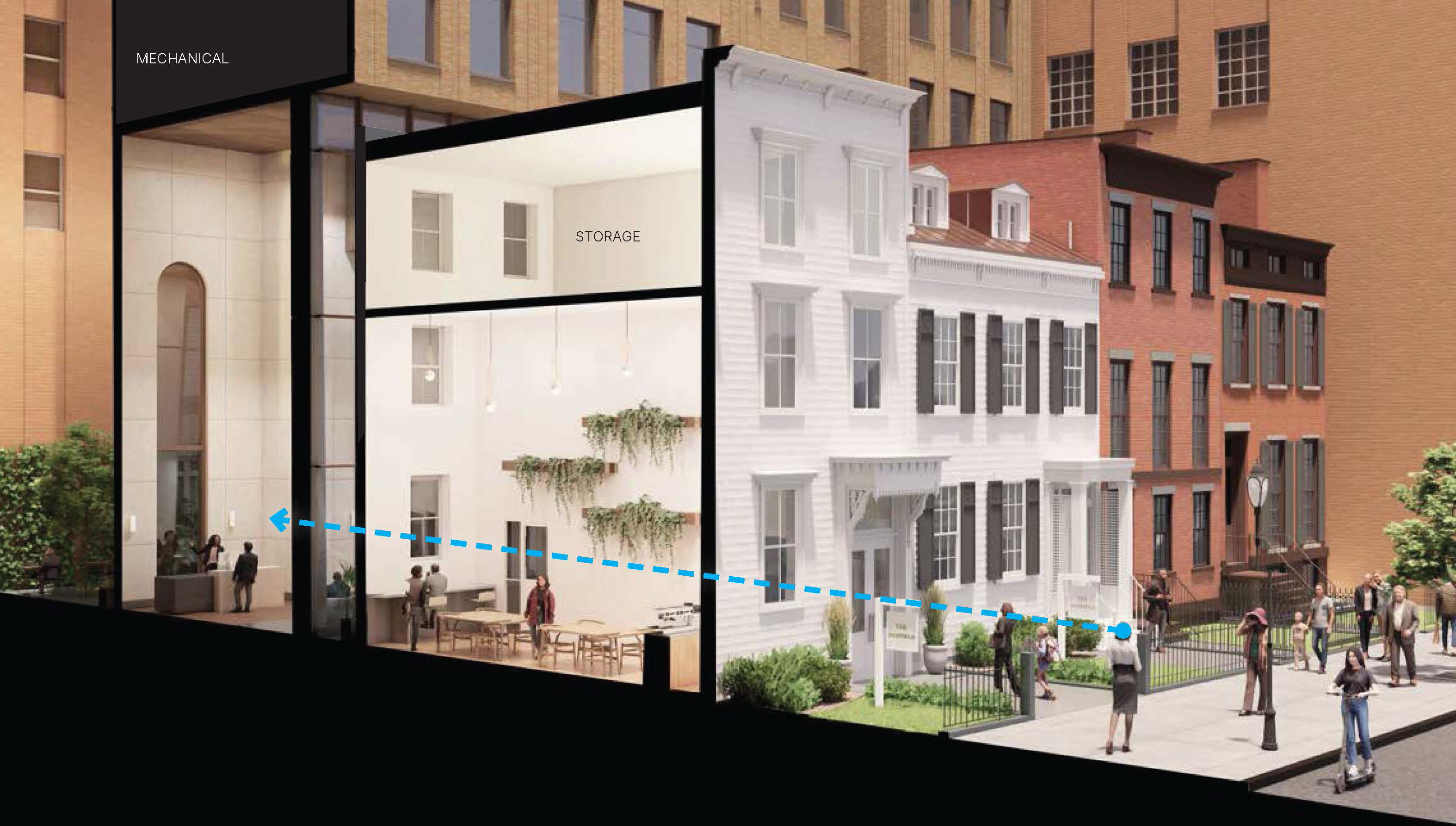 modern interior in historic house