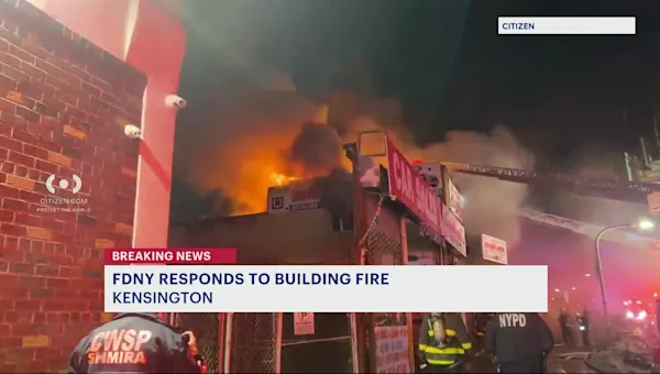 News 12 | Brooklyn | Crews battle 2-alarm blaze at Kensington auto shop