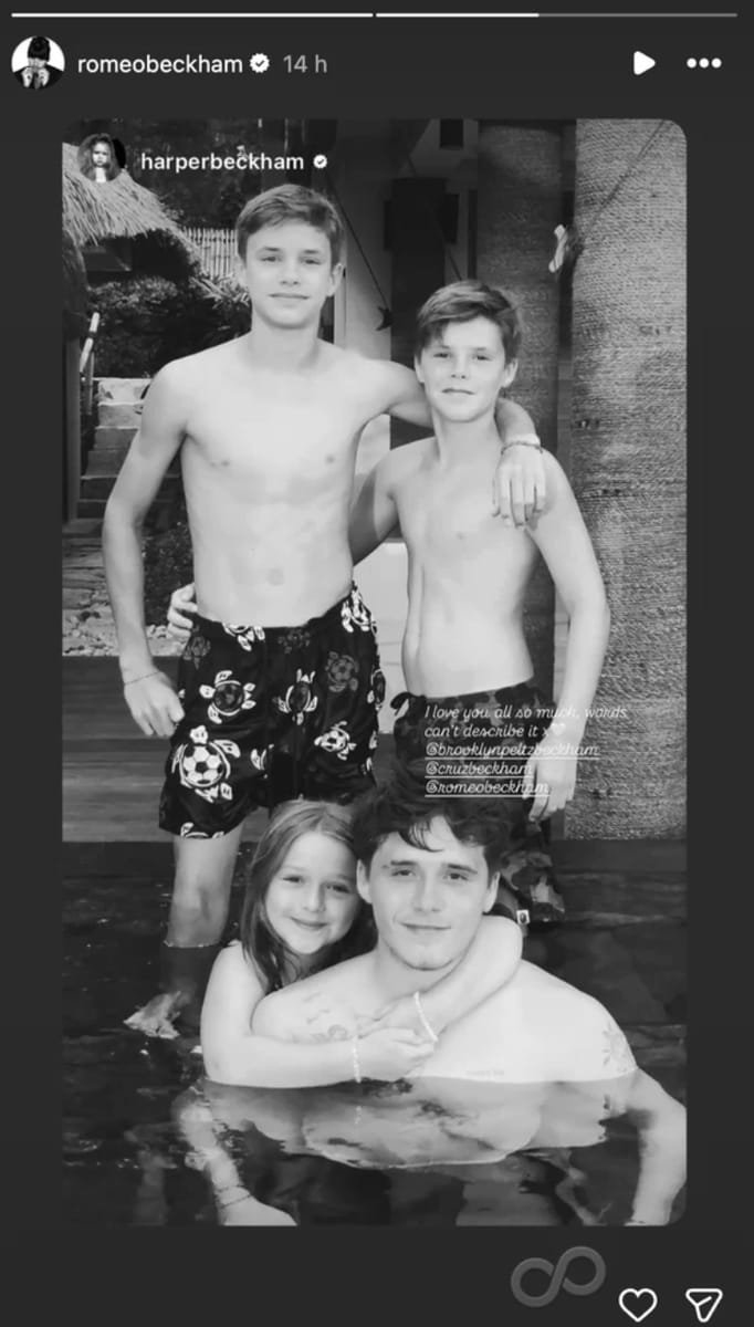 Harper Beckham reached out to brother Brooklyn on Valentine's Day