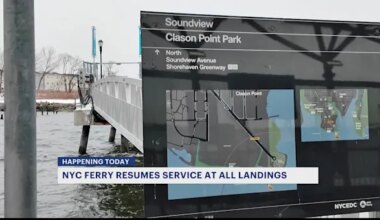 News 12 | Brooklyn | NYC Ferry service resumes as icy waterways thaw