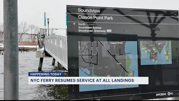 News 12 | Brooklyn | NYC Ferry service resumes as icy waterways thaw