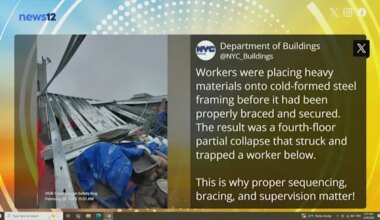 News 12 | Brooklyn | Construction worker hurt during partial building collapse in Crown Heights