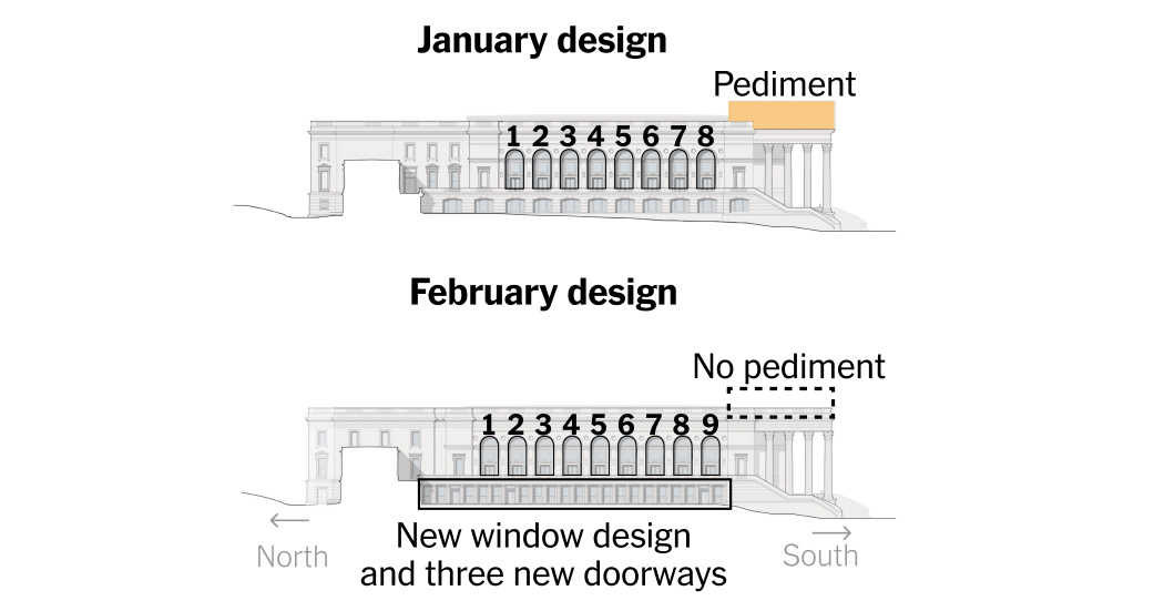 What Trump’s Latest East Wing Designs Show