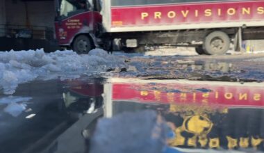 Mystery manhole leak in Queens creating an icy hazard for food wholesaler