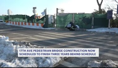 News 12 | Brooklyn | Construction of 17th Avenue Pedestrian Bridge now 3 years behind schedule