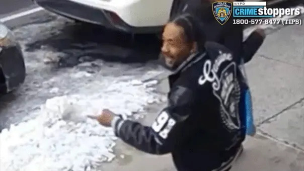 Gif of suspect in NYC antisemitic attack