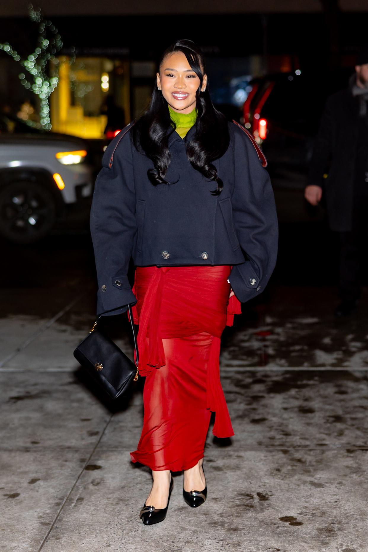 Sunisa Lee at the Tory Burch fall/winter runway show during New York Fashion Week.