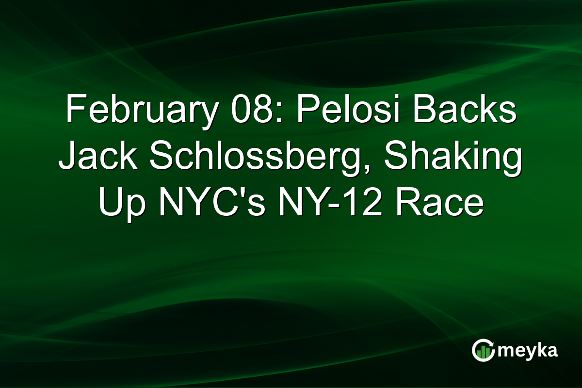 February 08: Pelosi Backs Jack Schlossberg, Shaking Up NYC's NY-12 Race