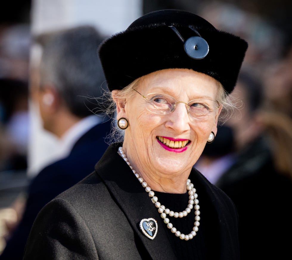 athens, greece january 16: queen margrethe of denmark attends the funeral of former king constantine ii of greece on january 16, 2023 in athens, greece. constantine ii, head of the royal house of greece, reigned as the last king of the hellenes from 6 march 1964 to 1 june 1973, and died in athens at the age of 82. (photo by patrick van katwijk/getty images)