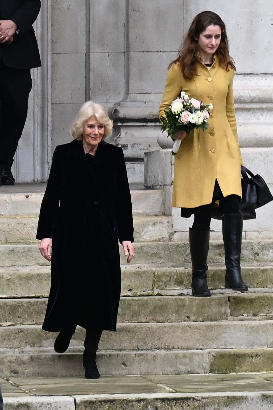 Queen Camilla leaves Sinfonia Smith Square Hall after visit in London london, united kingdom february 19: queen camilla is seen leaving sinfonia smith square hall, of which she is patron, following her visit to the venue in london, united kingdom on february 19, 2026. the visit takes place amid heightened public attention on the royal family following the arrest of andrew mountbatten windsor on suspicion of misconduct in public office. (photo by rasid necati aslim/anadolu via getty images)