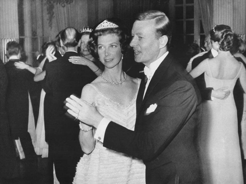 stockholm, sweden june 06: princess desiree of sweden and her husband baron nicolas silfverschiold dance the first dance during the ball given in their honour on their wedding day on june 06, 1964 in stockholm, sweden. (photo by gamma keystone via getty images)