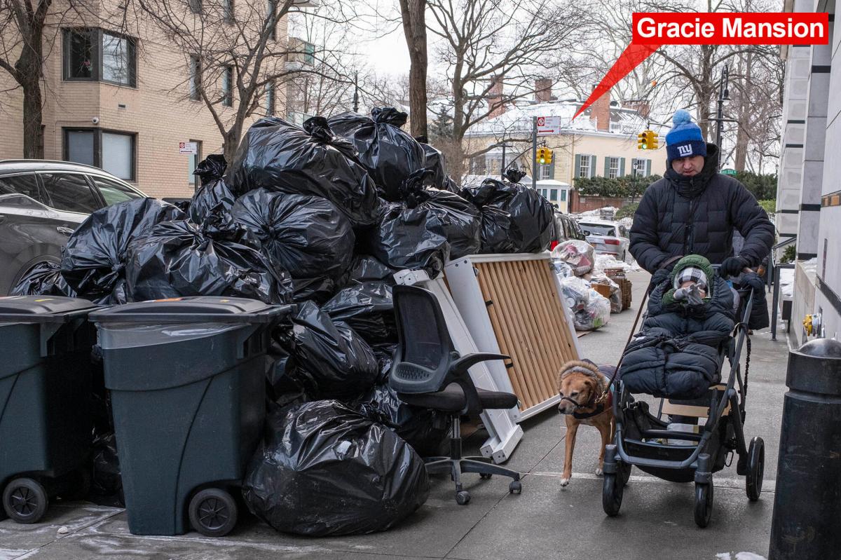 Mayor Mamdani's Gracie Mansion noticeably trash-free as UES neighbors drown in 8-foot piles of garbage