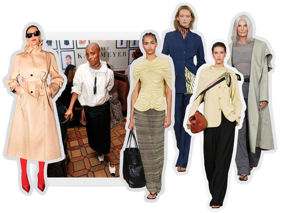 fashion display with multiple models showcasing various outfits