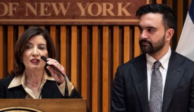 Gov. Kathy Hochul speaks during a press conference with Mayor Zohran Mamdani and NYPD Commissioner Jessica Tisch on Tuesday, Jan. 6, 2026, in New York.
