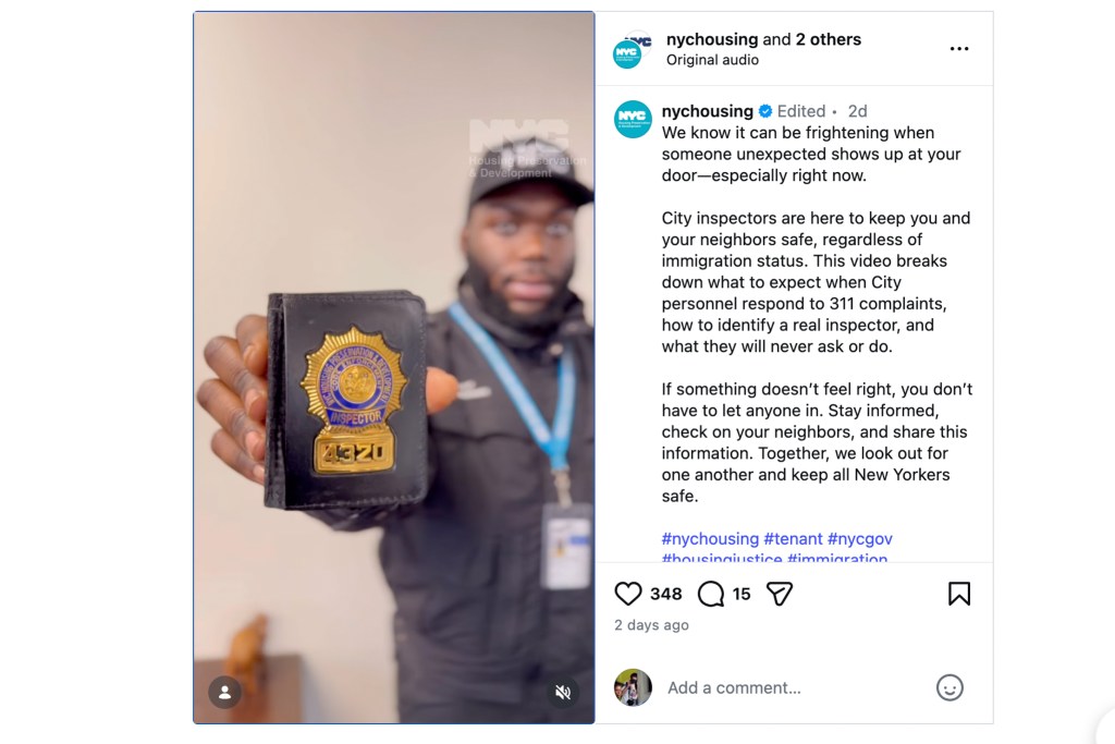 The Department of Housing and Preservation produced a video on how tenants can ensure people claiming to be housing inspectors are really with the city.