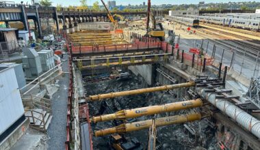 A tunnel is under construction in Manhattan that will connect the new $18 billion Hudson River rail tunnel to New York Penn Station on Thursday, Oct. 2, in New York. (AP Photo/Ted Shaffrey)