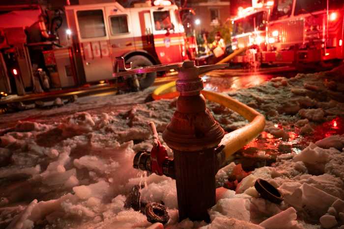 fire hydrant in snow