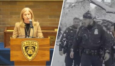NYPD commissioner defends officers in snowball fight video – NBC New York