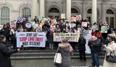 Protesters outside City Hall