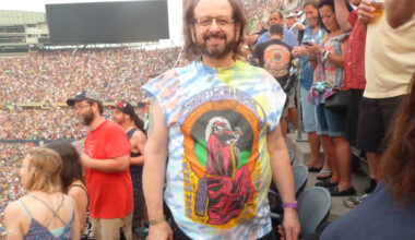 Joe Sarkis at the Grateful Dead’s 50th Anniversary Show at Soldier Field, Chicago in 2015. Photo: Kim Closson
