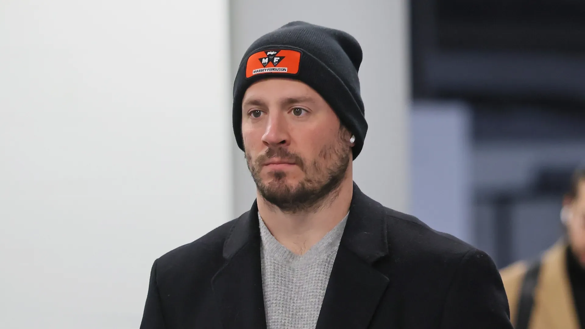 J.T. Miller arrives for a game