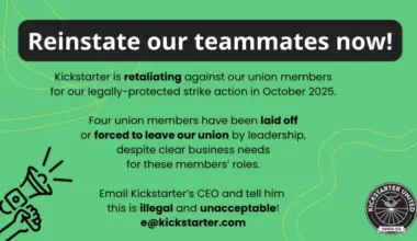 Kickstarter RALLY to End Retaliation for Recent Strike Victory