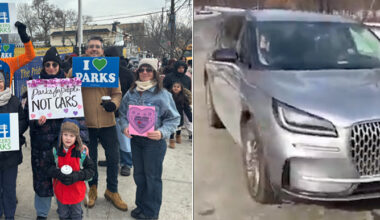 Queens Pol Trolls Her Own Constituents From Her Ticket-Covered Lincoln As They March For Car-Free Parks