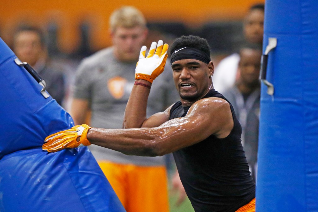 LaTroy Lewis during his University of Tennessee pro day.