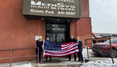 Senator Addabbo Replaces Damaged American Flag
