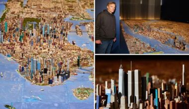 Truck driver's massive TikTok-viral NYC replica debuts in the Big Apple for the first time – with museum showcase