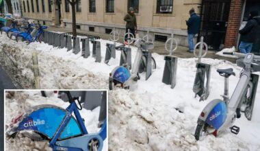 CitiBike stations in NYC still caked in snow, 83% are unusable
