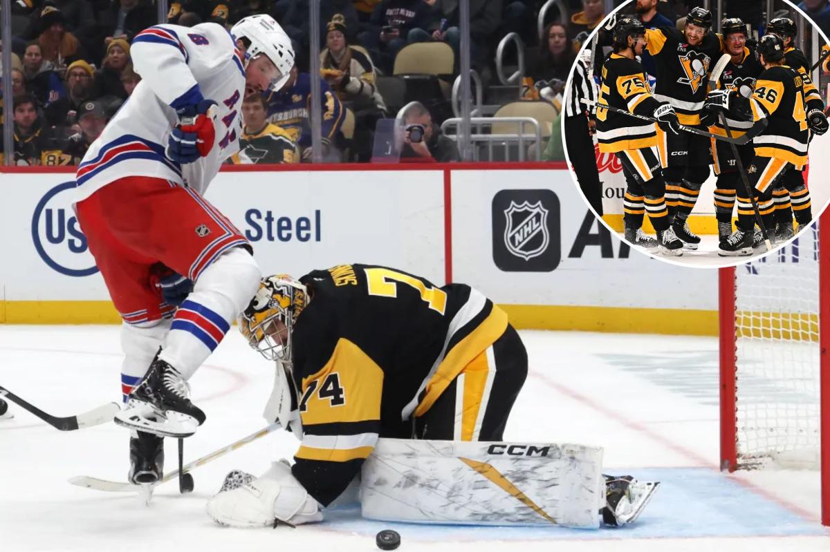 Rangers' sluggish start sinks them in loss to Penguins