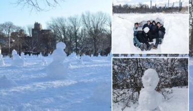 'Snowmanhenge' and other wild blizzard sculptures pop up in NYC parks