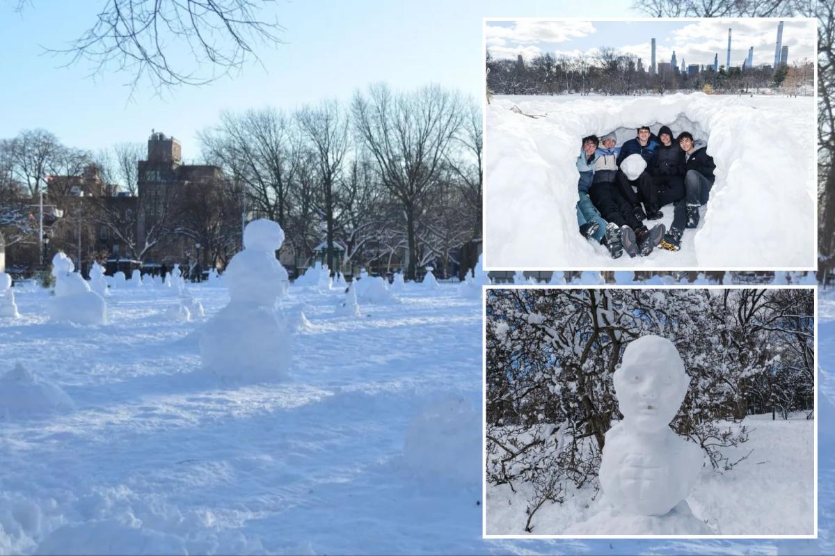 'Snowmanhenge' and other wild blizzard sculptures pop up in NYC parks