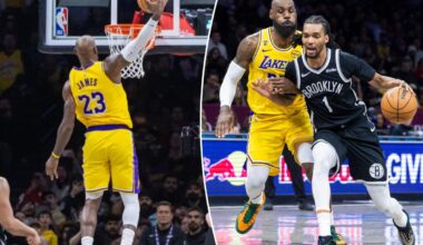 Nets receive royal LeBron James Lakers beating in possible New York finale