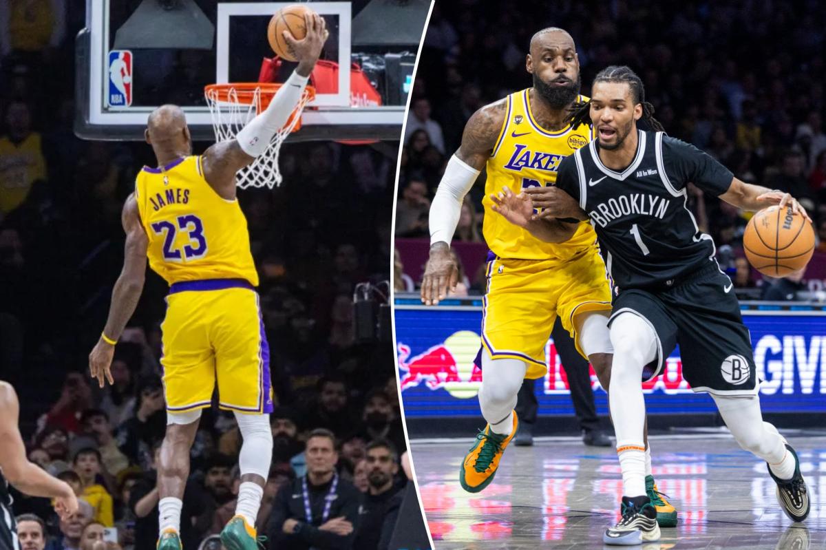 Nets receive royal LeBron James Lakers beating in possible New York finale