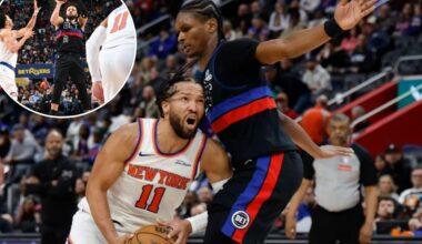Knicks' winning streak ends with an offensive dud against Pistons