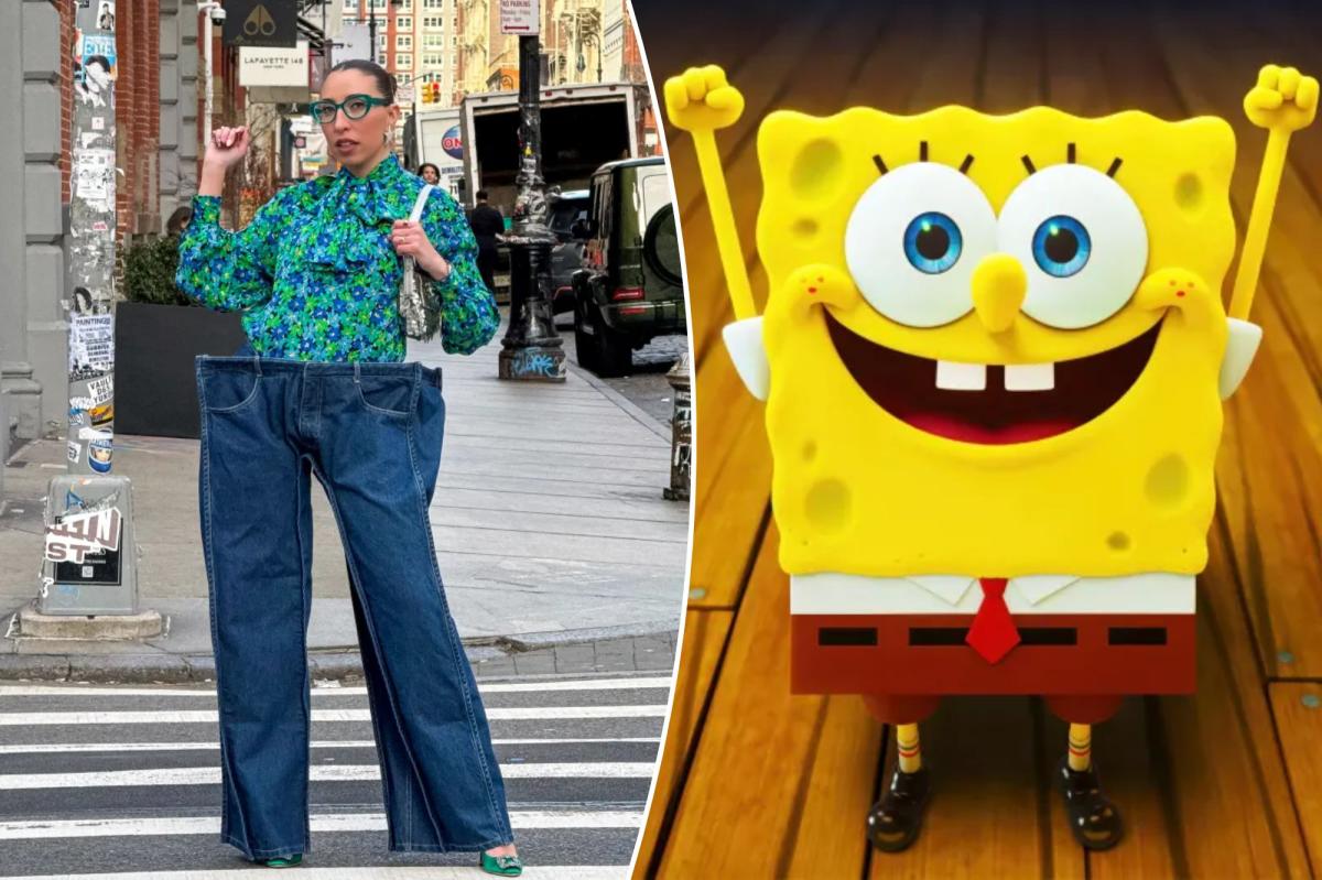 NYC fashionista turns heads in $745 SpongeBob-like couture