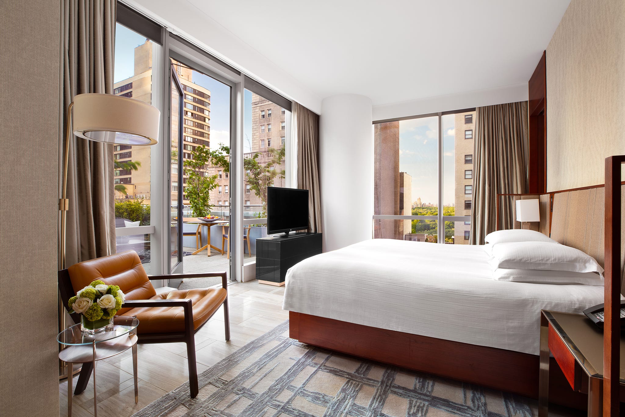 contemporary hotel room with a view