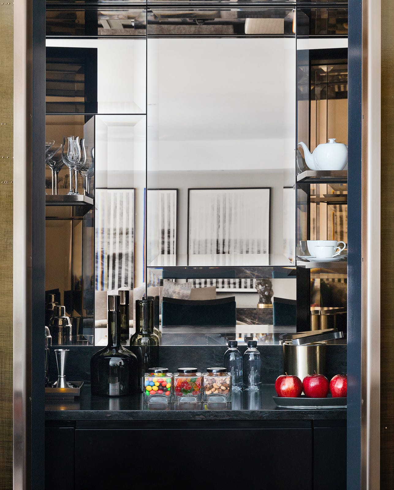 bar area with drinks and snacks