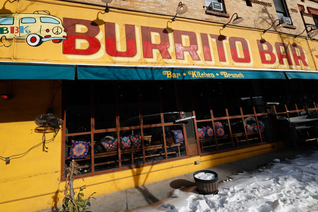The Burrito Bar & Kitchen in Brooklyn, New York, after a snowstorm.