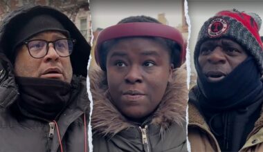 NYC residents queue for free groceries at West Village Polymarket pop-up