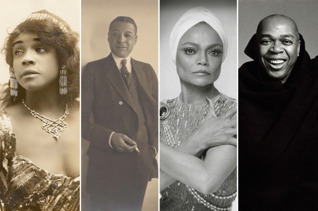(L-R) Aida Walker, Bert Williams, Eartha Kitt, Geoffrey Holder. (Courtesy of The New York Public Library for the Performing Arts)