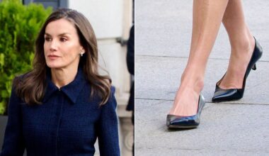 Queen Letizia rewore a pair of her go-to kitten heels, Magrit's Clara pump, at Madrid's Congress of Duties on Tuesday.