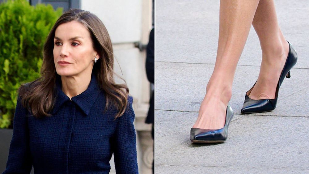 Queen Letizia rewore a pair of her go-to kitten heels, Magrit's Clara pump, at Madrid's Congress of Duties on Tuesday.