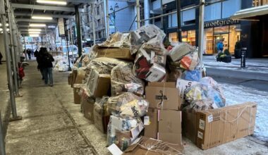 Garbage piles up on NYC streets along with snow as storm vexes sanitation department